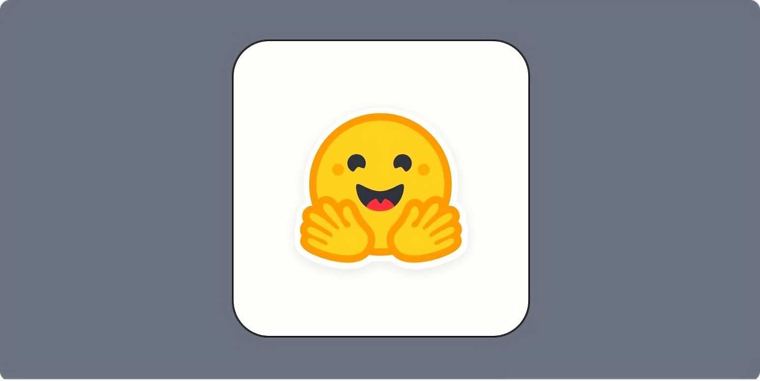 Un icono amarillo de cara sonriente con manos extendidas.
