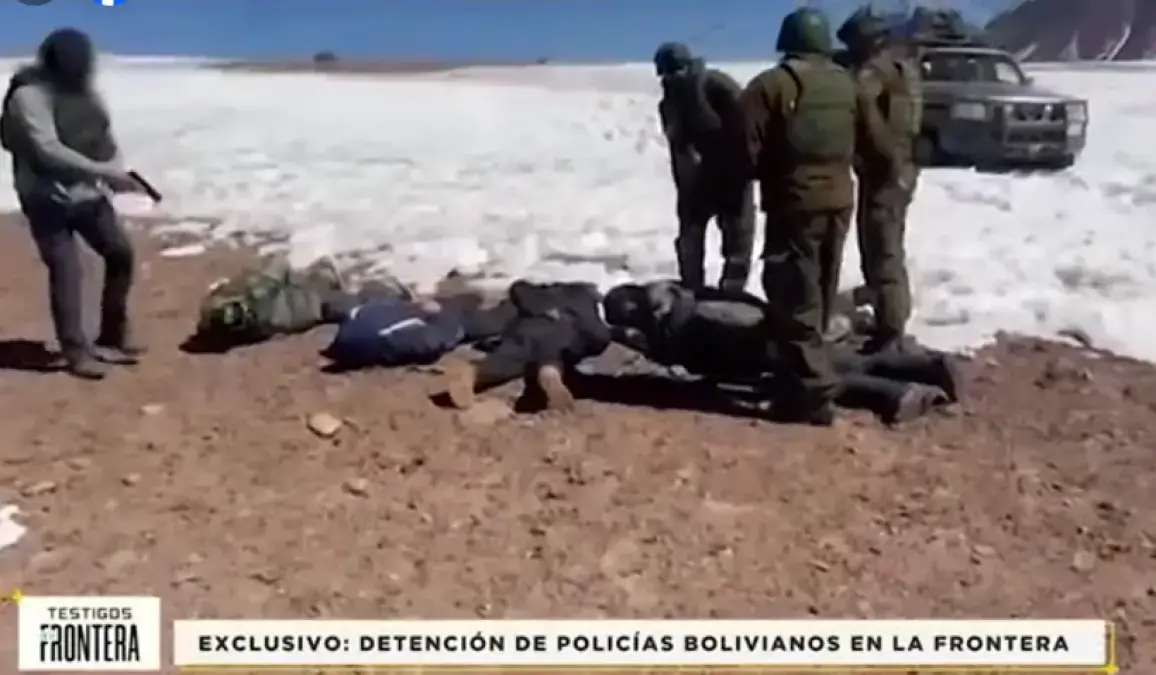 Captura de pantalla de video del operativo en Chile difundido por un medio chileno Información de autor no disponible / Información de la fuente de la imagen no disponible