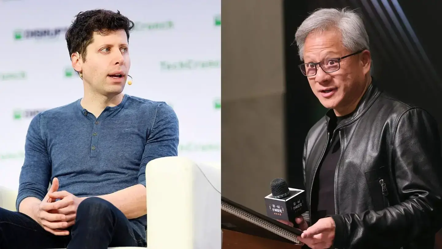 Sam Altman de OpenAI (izquierda) y Jensen Huang de NVIDIA (derecha) / Wikimedia Commons / Información de la fuente de la imagen no disponible