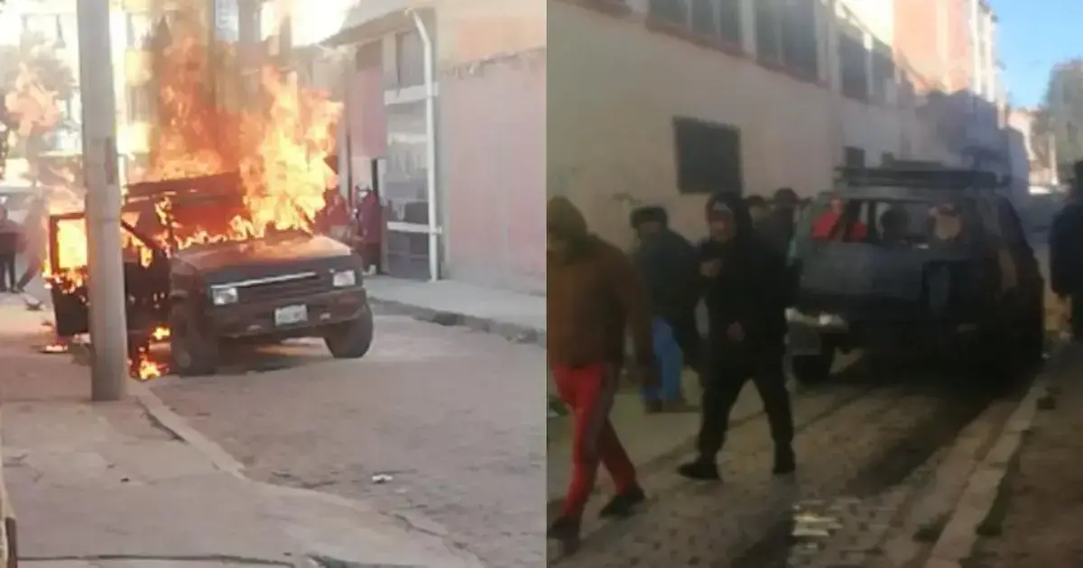 El auto ardió en llamas en vía pública