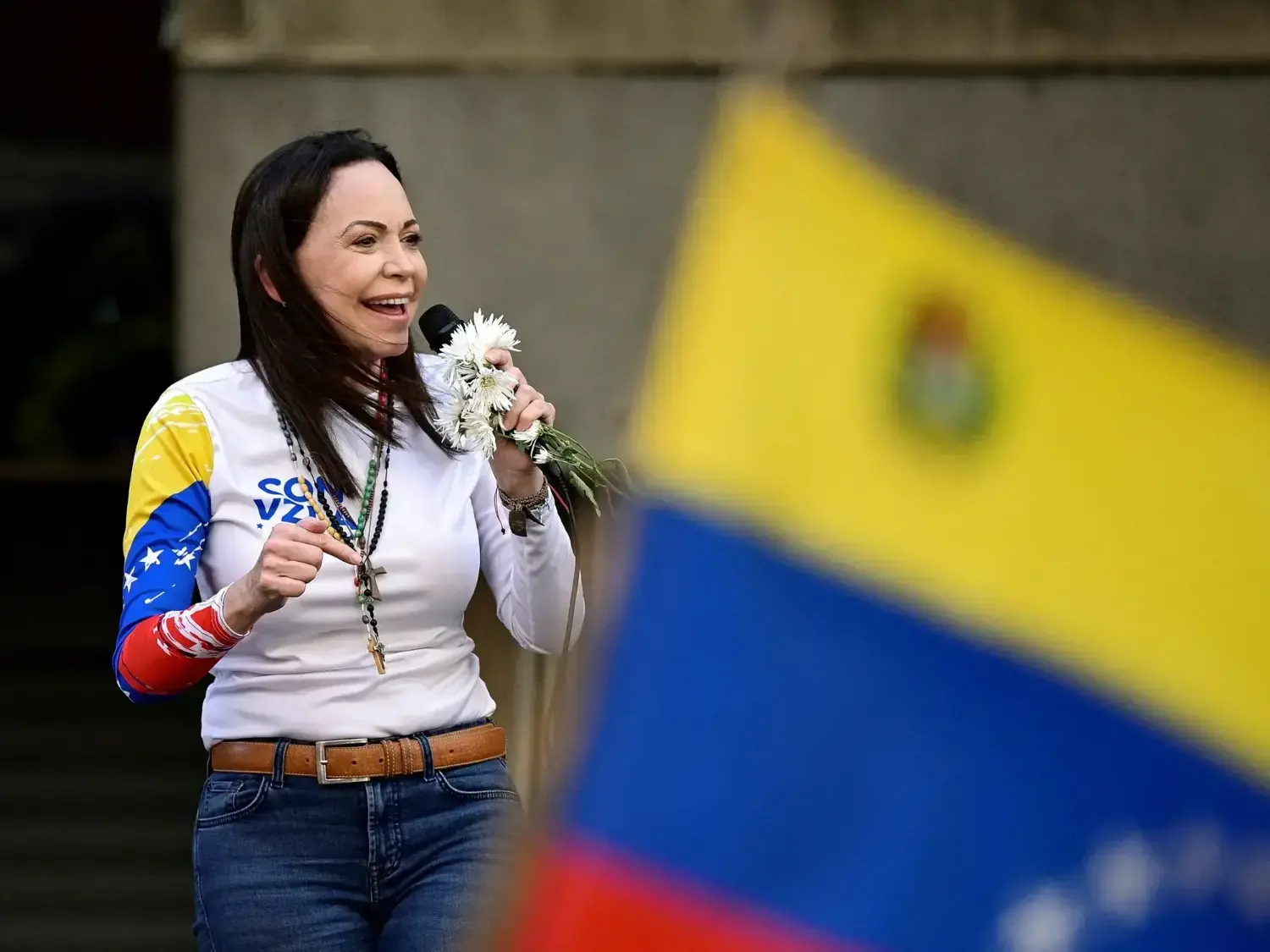 La líder opositora venezolana María Corina Machado, Premio Nobel de la Paz.