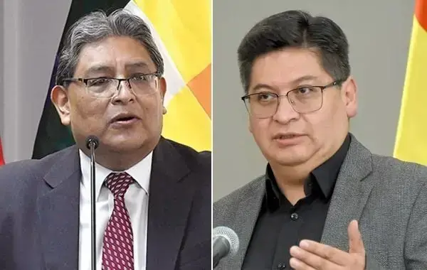 Edwin Rojas, presidente del BCB, y Marcelo Montenegro, ministro de economía.