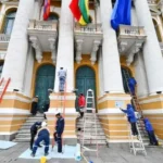 Trabajos en el antiguo edificio de la Asamblea Legislativa.