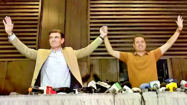 El presidente electo, Rodrigo Paz, y el vicepresidente electo, Edmand Lara.