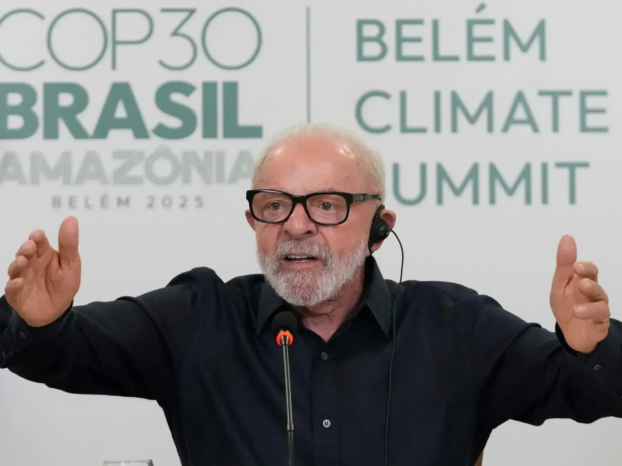 El presidente de Brasil, Luiz Inácio Lula da Silva, este martes ante la prensa.