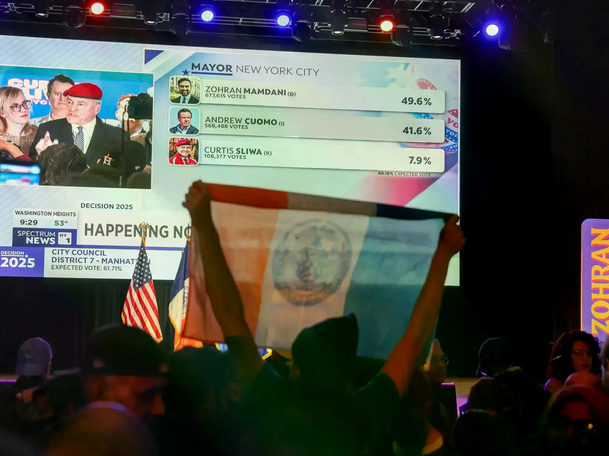 Seguidores de Zohran Mamdani celebran su victoria en Nueva York