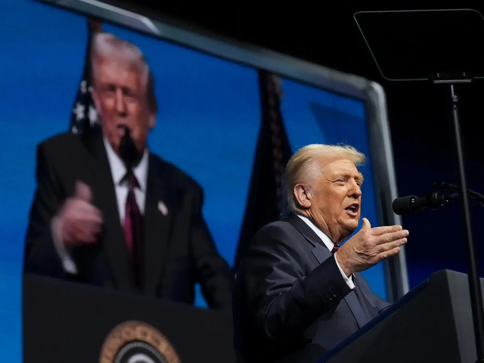 Donald Trump, en el America Business Forum, en Miami.