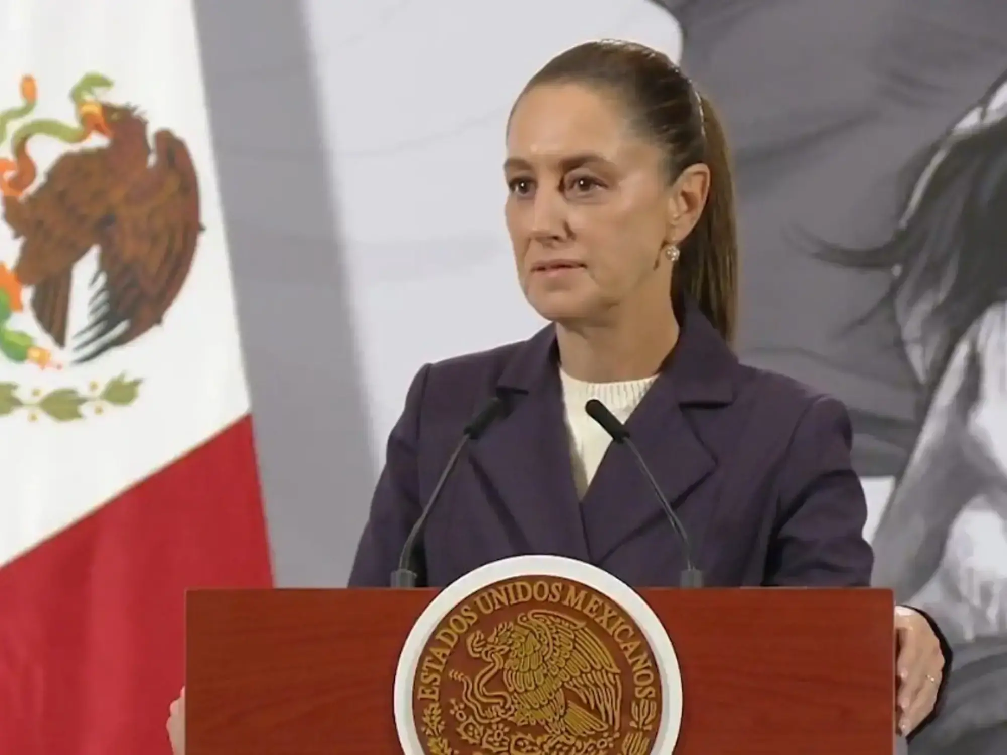 Claudia Sheinbaum durante una conferencia de prensa