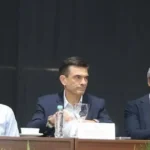 El presidente Paz con Lupo y Espinoza en un anterior encuentro con empresarios