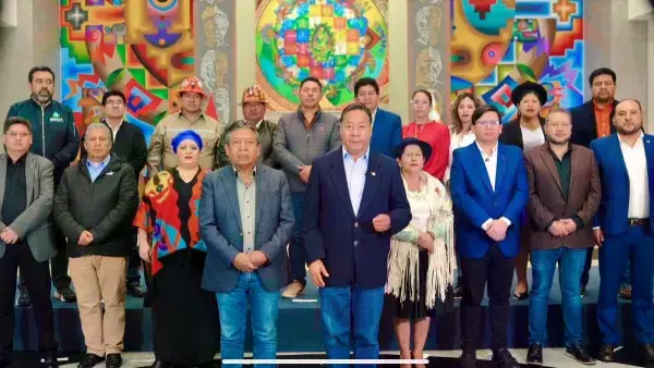 Luis Arce durante su último mensaje presidencial.