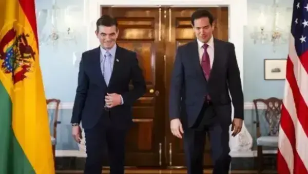 Presidente electo de Bolivia, Rodrigo Paz, y secretario de Estado de EEUU, Marco Rubio