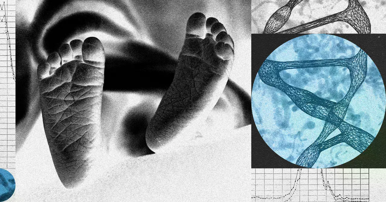 Ilustración que representa la edición genética en embriones humanos.