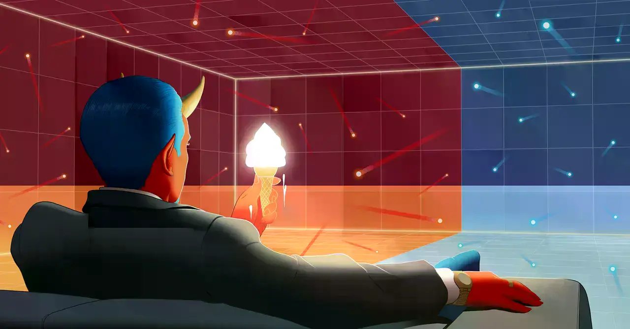 Ilustración conceptual del flujo de calor cuántico