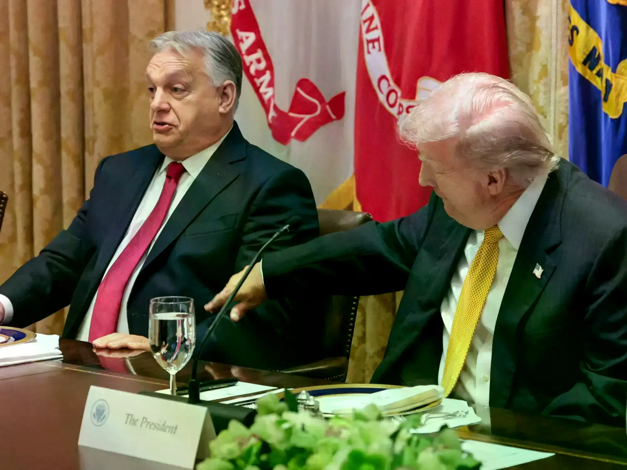 Viktor Orbán y Donald Trump durante la conferencia en la Casa Blanca.