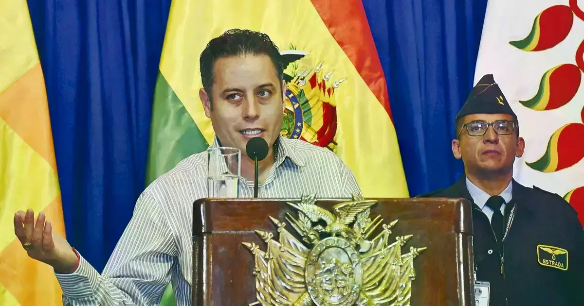 El vicepresidente Edmand Lara, durante la conferencia de prensa la mañana del miércoles.