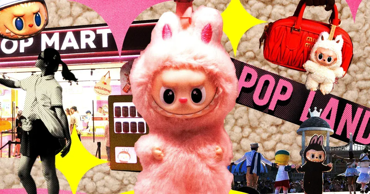 Una tienda Pop Mart en Beijing, donde los clientes buscan adquirir los populares muñecos Labubu.