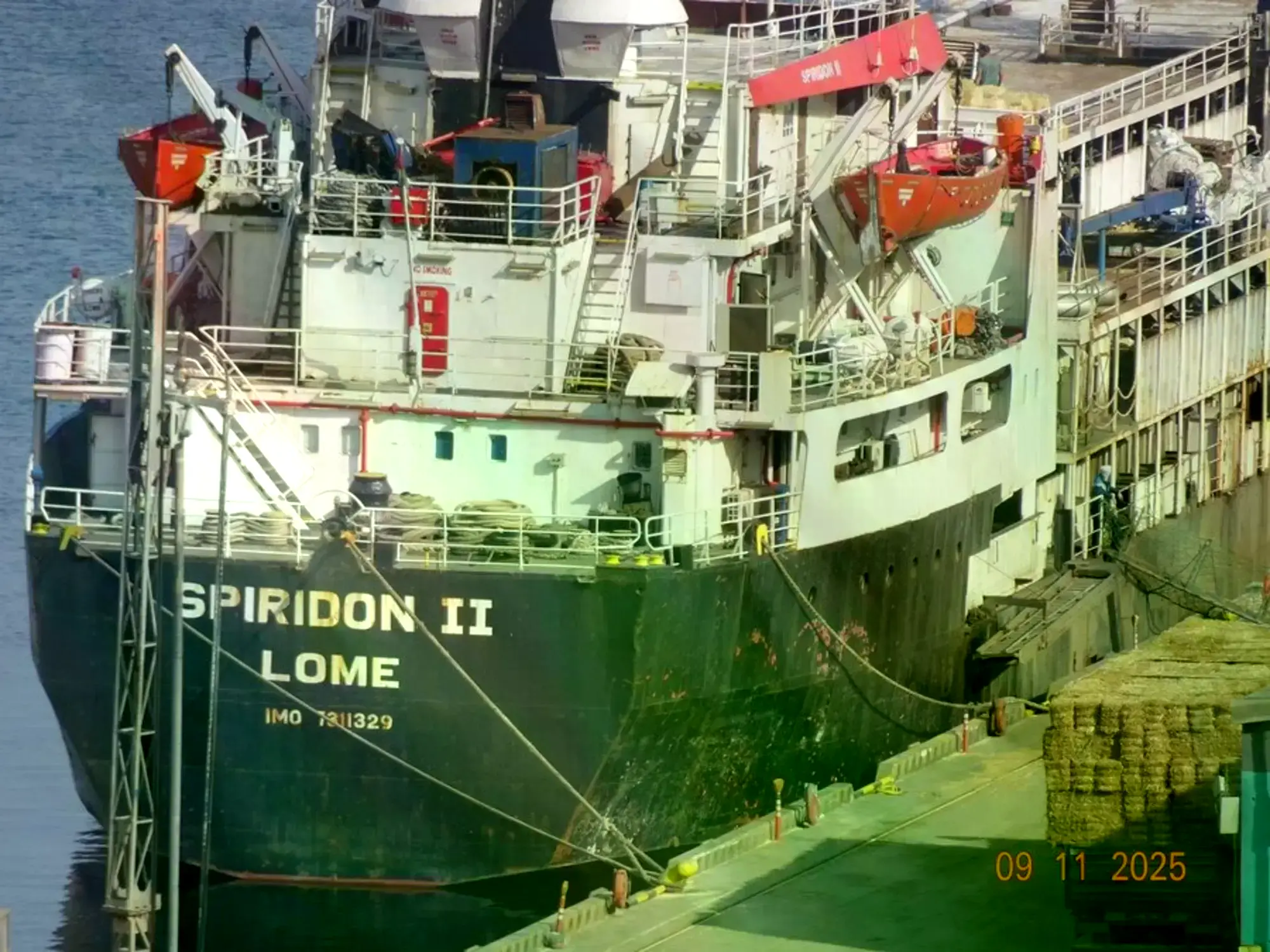 El carguero Spiridon II zarpó desde Montevideo con casi 3.000 vacas que no fueron admitidas en Turquía.