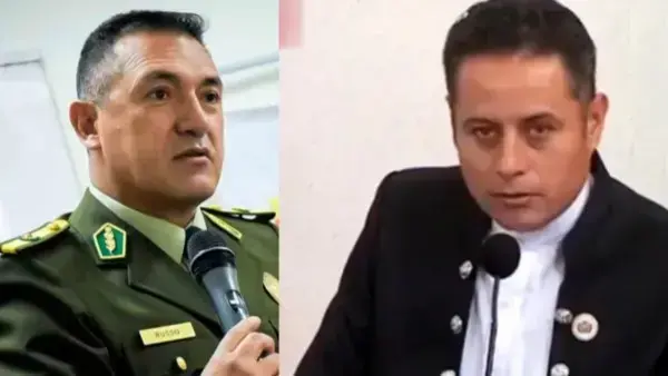 Comandante de la Policía, Augusto Russo; y el vicepresidente Edman Lara.