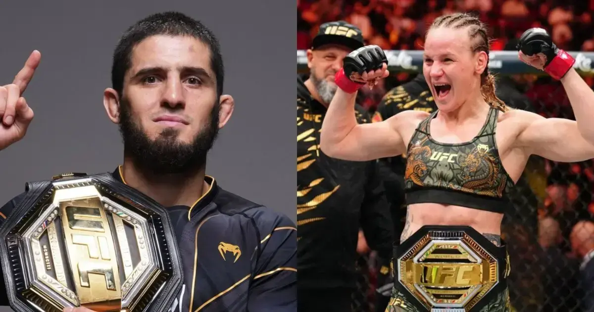 Islam Makhachev (izquierda) y Valentina Shevchenko (derecha)