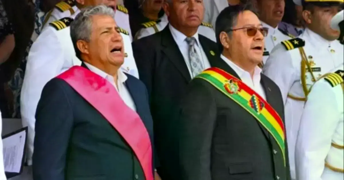 Edmundo Novillo junto a Luis Arce en un acto oficial