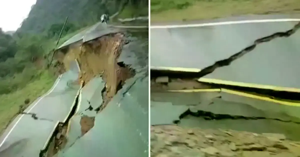 Tramo carretero cerca a Bermejo afectado tras el aguacero