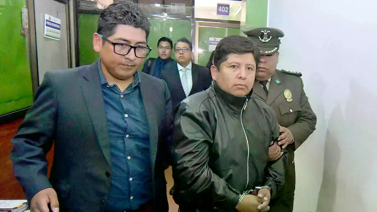 Juan Carlos Huarachi, en el momento de ser aprehendido.