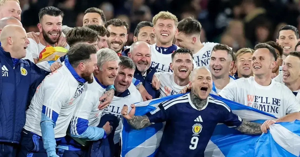 Celebración de la selección escocesa tras la clasificación