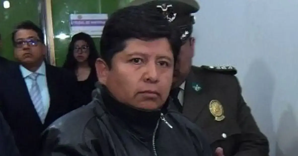 Huarachi, el momento en que era aprehendido.