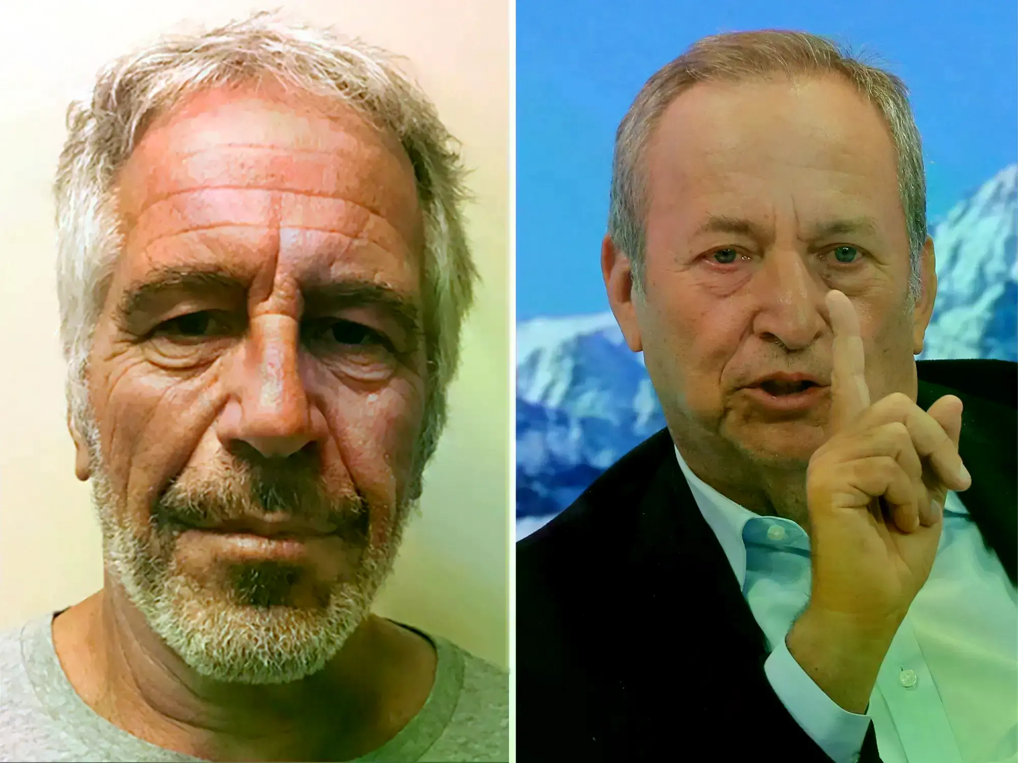 Jeffrey Epstein, a la izquierda, y al economista estadounidense Larry Summers.
