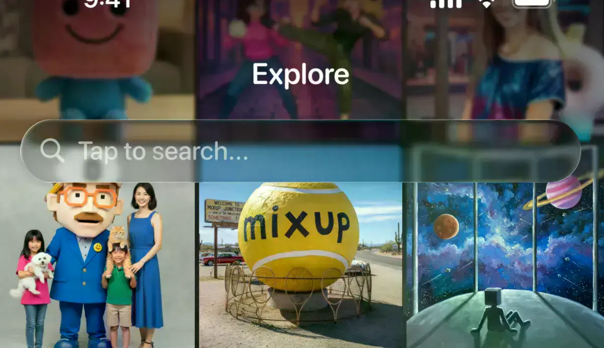 Interfaz de la aplicación Mixup mostrando ejemplos de imágenes generadas