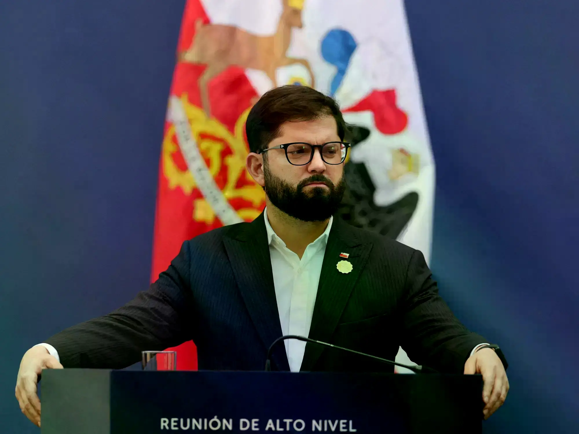 El presidente de Chile, Gabriel Boric, en Santiago.