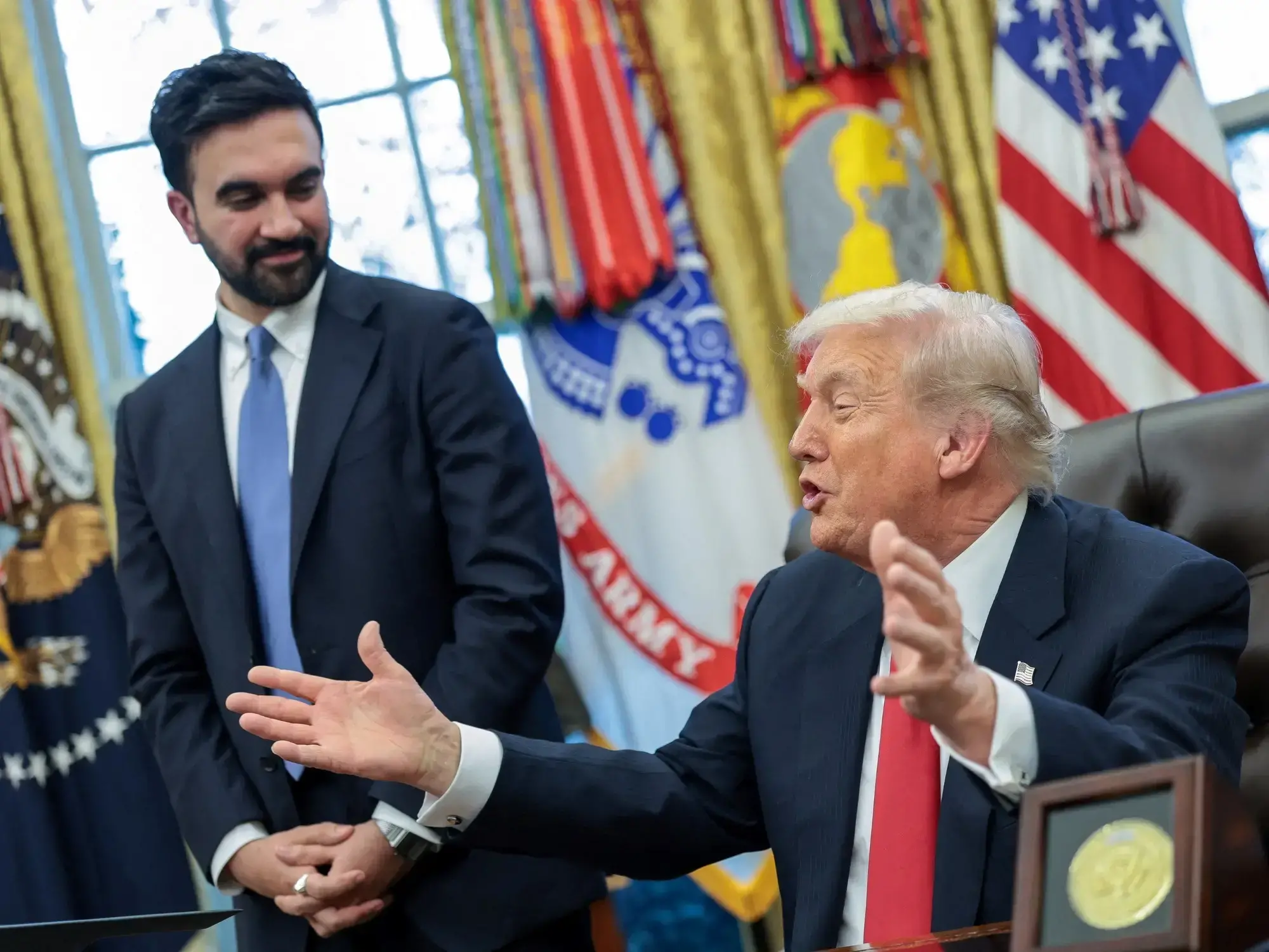Donald Trump con el alcalde electo de Nueva York, Zohran Mamdani, en el Salón Oval de la Casa Blanca.