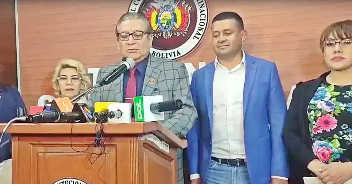 Los magistrados 'autoprorrogados' en rueda de prensa.