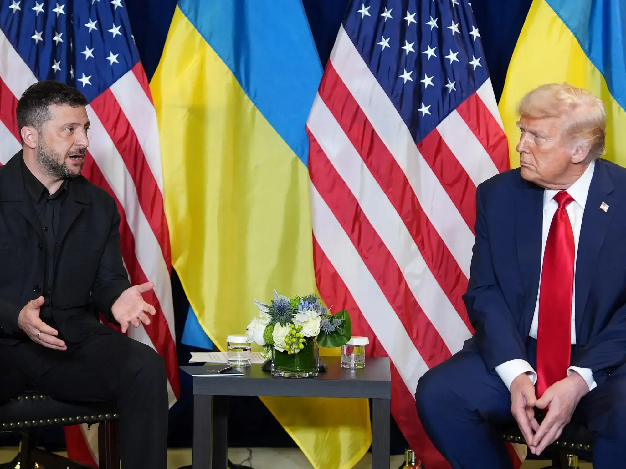 Donald Trump y Volodímir Zelensky en la Asamblea General de la ONU, en Nueva York.