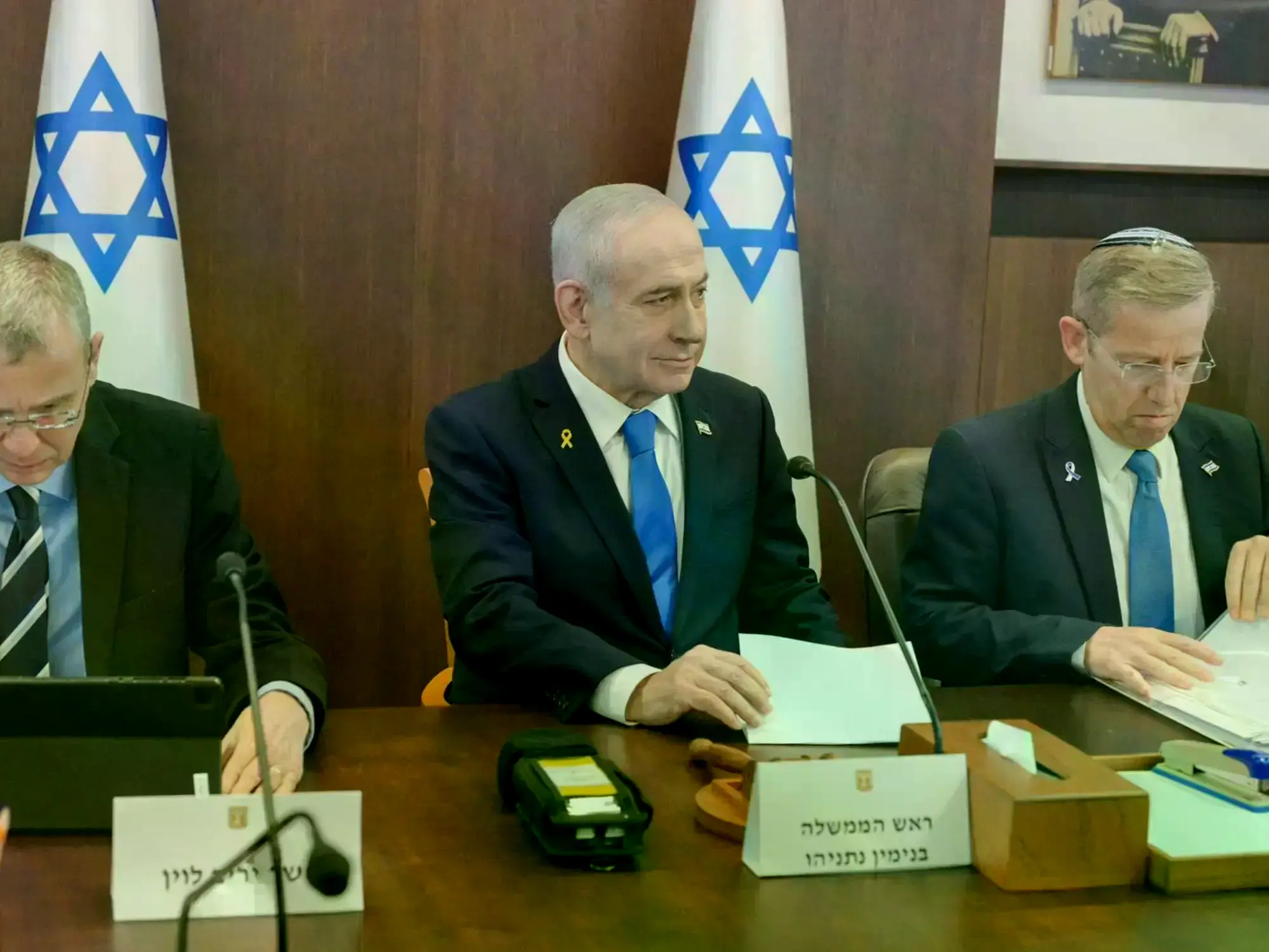 El primer ministro israelí, Benjamín Netanyahu, durante su reunión de gabinete