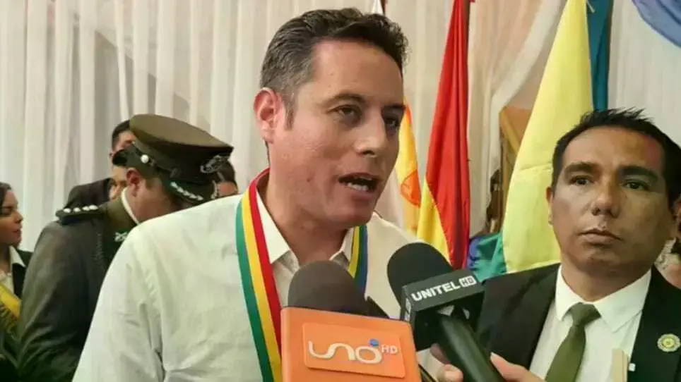 El vicepresidente, Edmand Lara, en Arani.