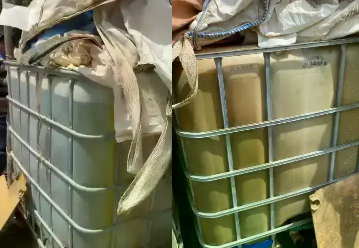 El diésel estaba acopiado en galones