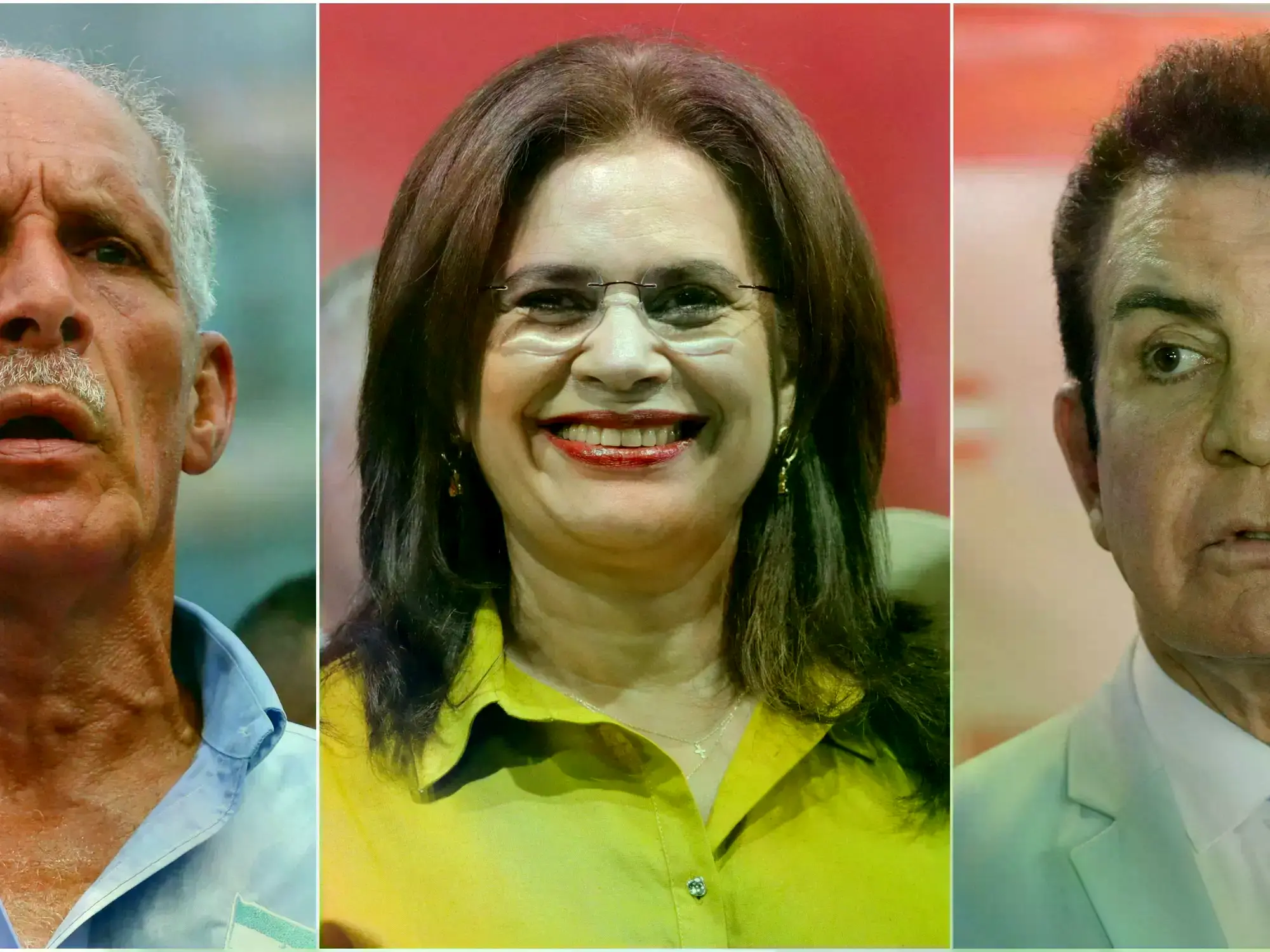 Nasry Asfura, Rixi Moncada y Salvador Nasralla, los candidatos a la presidencia de Honduras