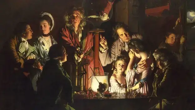"Un experimento con un pájaro en una bomba de aire" (1768) de Joseph Wright of Derby