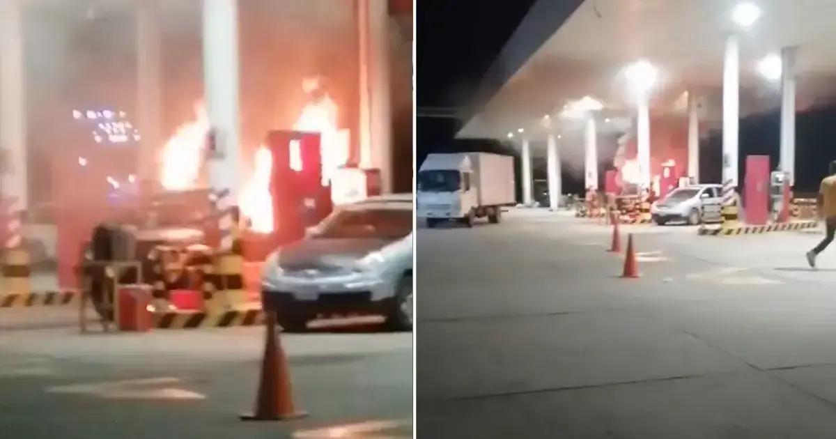 Explosión de un vehículo en un surtidor de Portachuelo