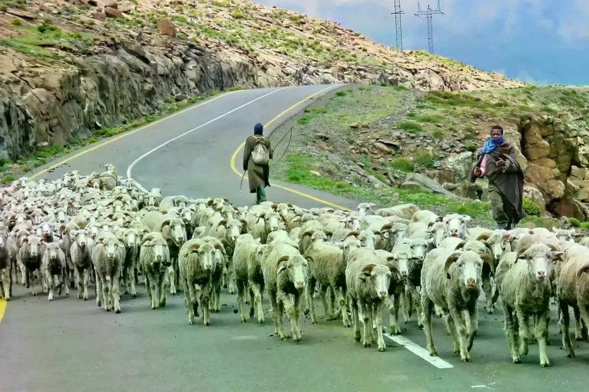 Presa Katse en Lesotho, parte de la Fase 1 del LHWP.