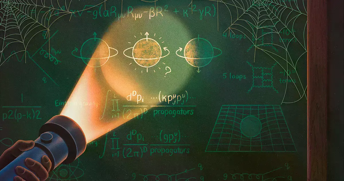Representación artística de ondas gravitacionales y partículas fantasma.
