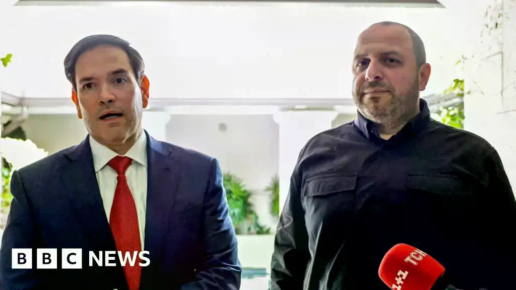 Marco Rubio (izquierda) con Rustem Umerov en Florida