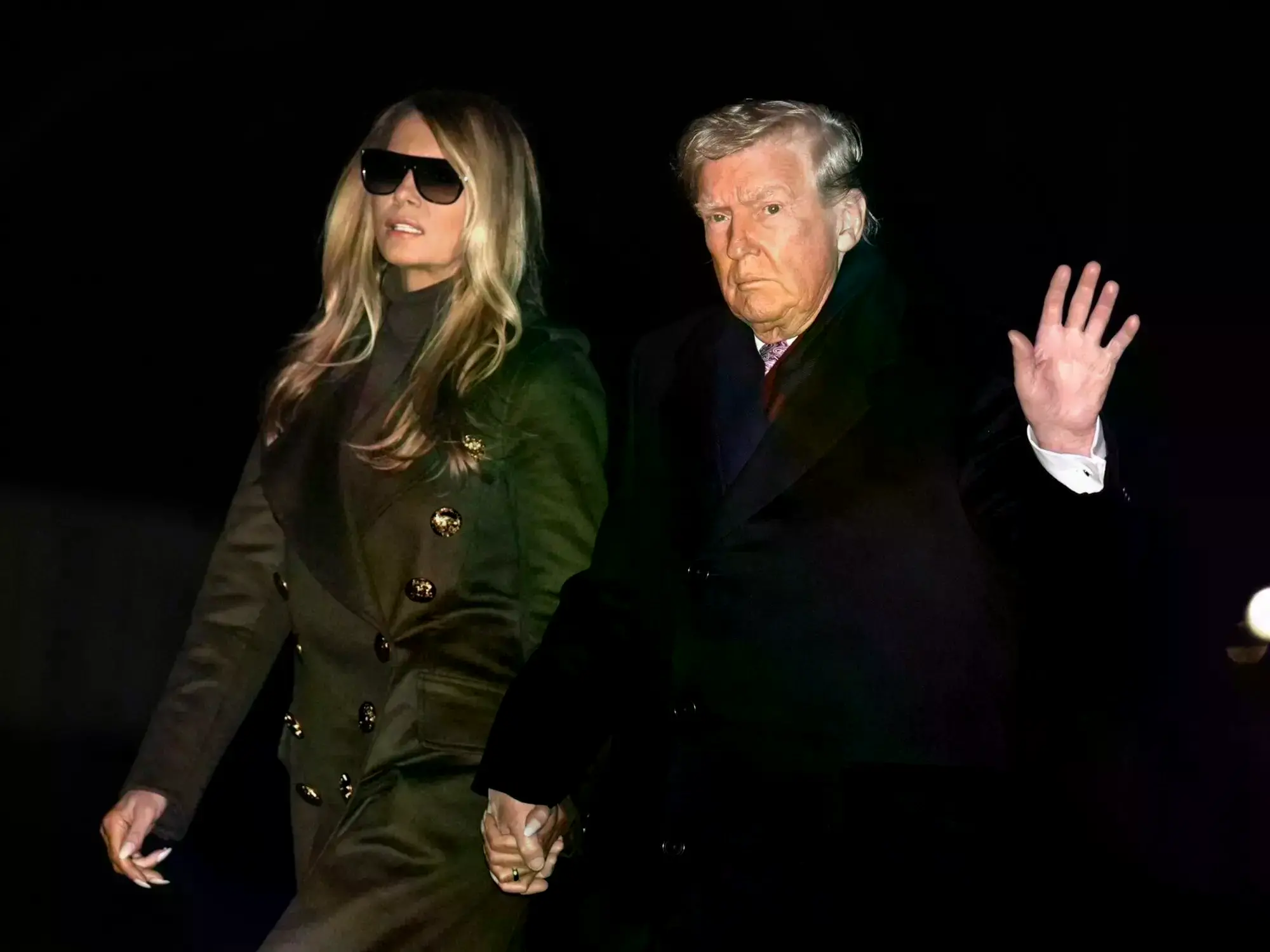 Donald Trump y Melania Trump llegan a la Casa Blanca