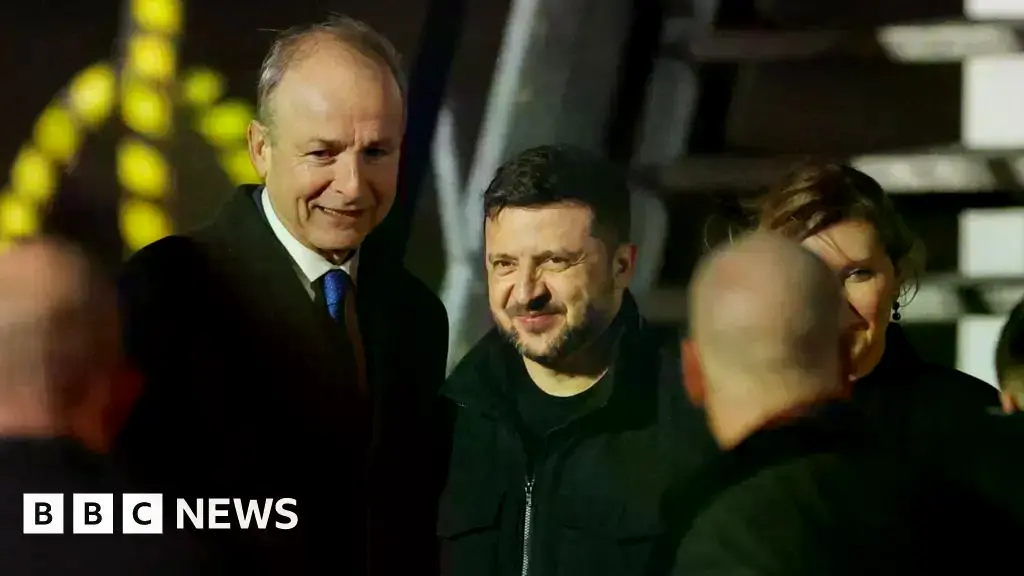 El presidente ucraniano, Volodymyr Zelensky, y la primera dama, Olena Zelenska, han llegado a Dublín.