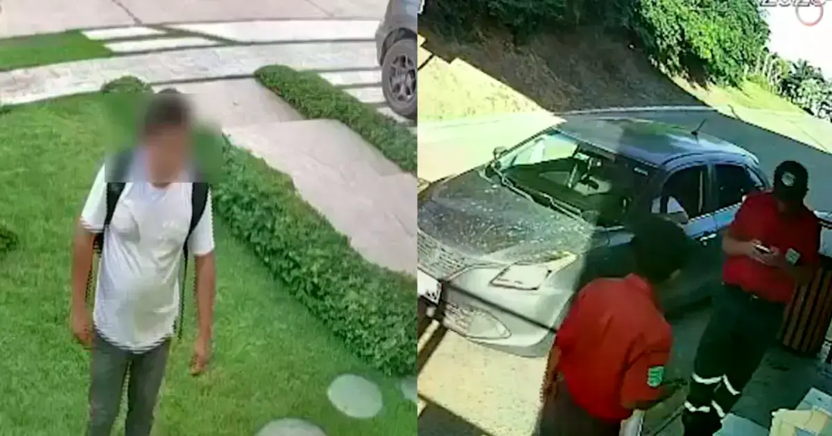 El sujeto fue captado por cámaras de seguridad.