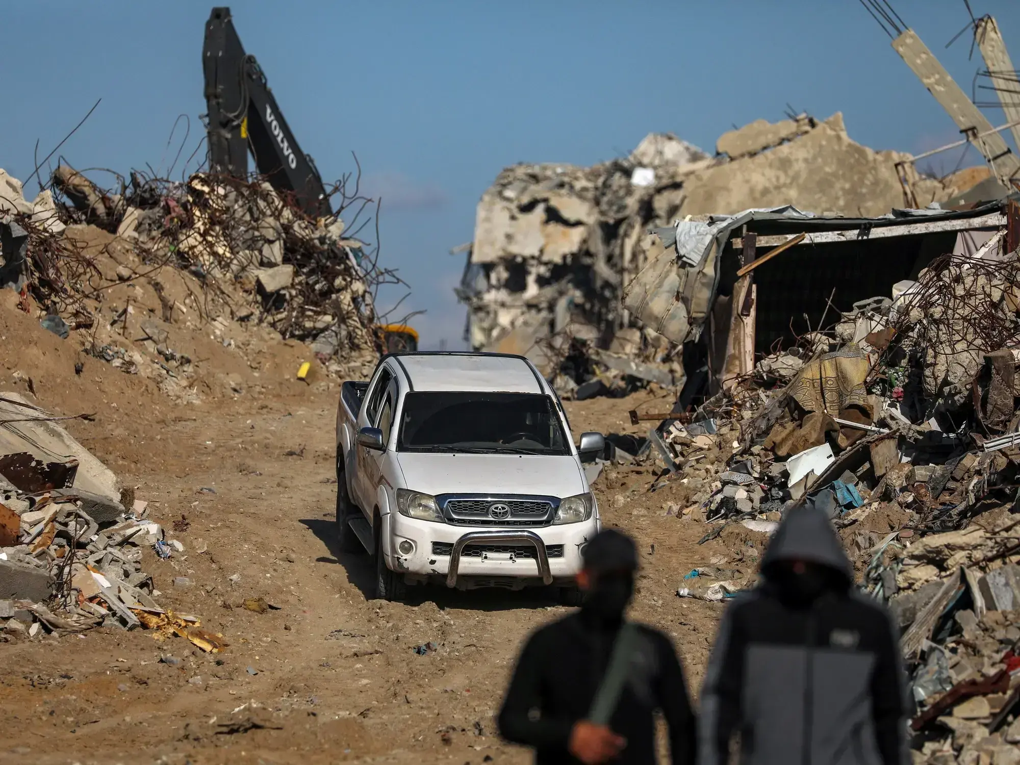 Búsqueda de cuerpos en Gaza.