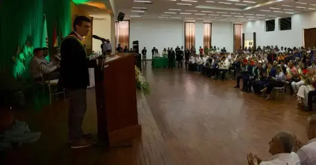 El Presidente este martes durante un acto en Santa Cruz.