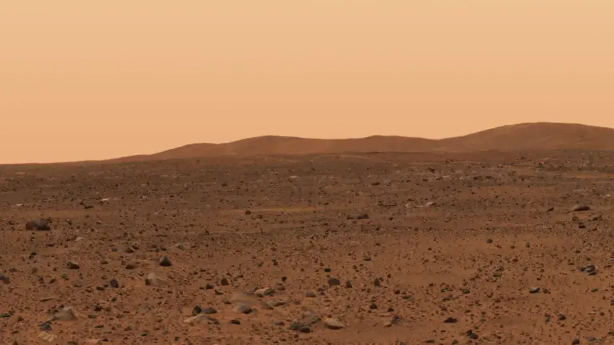 Representación artística de Marte y un reloj simbólico.