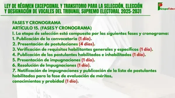 Las fases y los plazos del cronograma.